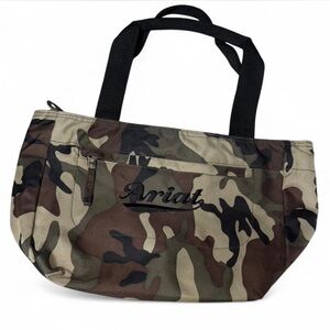 Ariat Carryall Tote Bag Small Multicolor Camouflage Canvas Zipper Double Handle